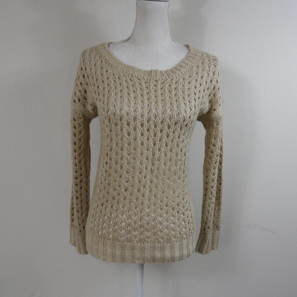 F289 Wet Seal Cream Open Knit Sweater